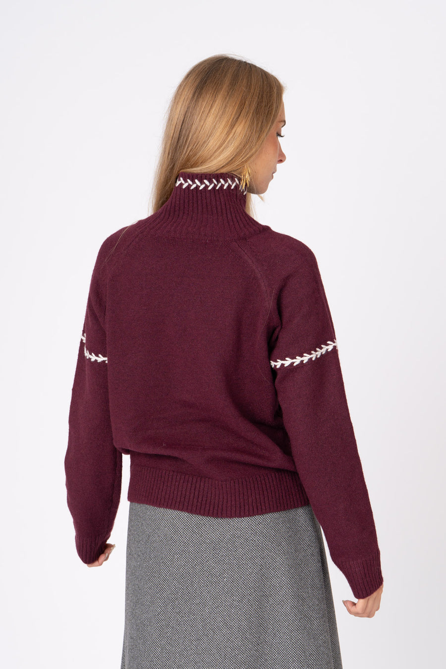 Camisola Espiga  bordeaux