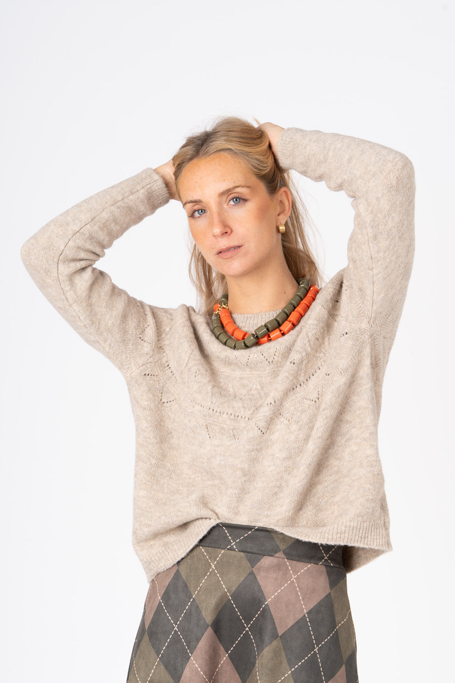 Camisola Tricot areia  ref: 6677