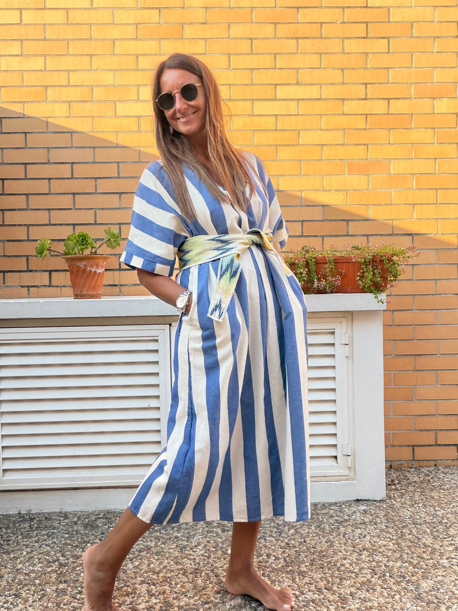Kaftan Riscas azul