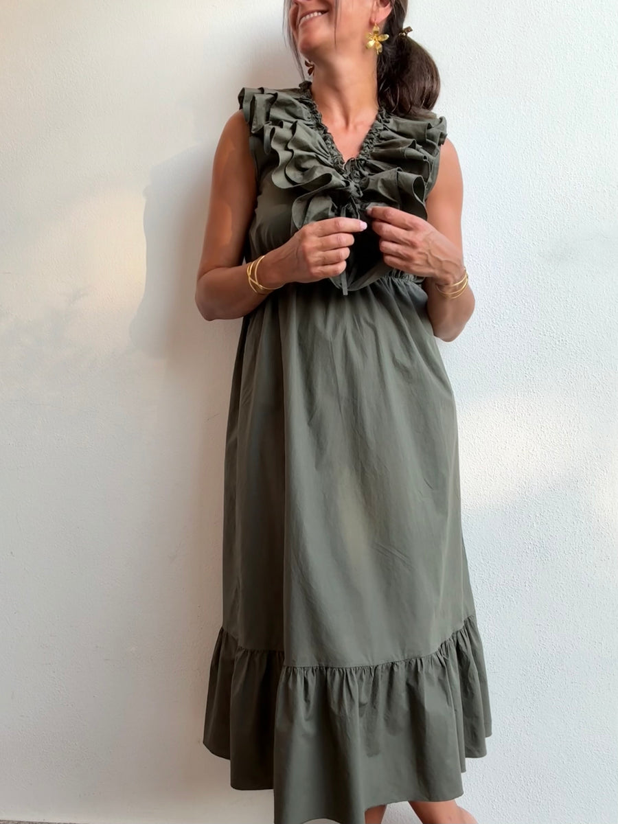 Vestido Alma Verde Seco