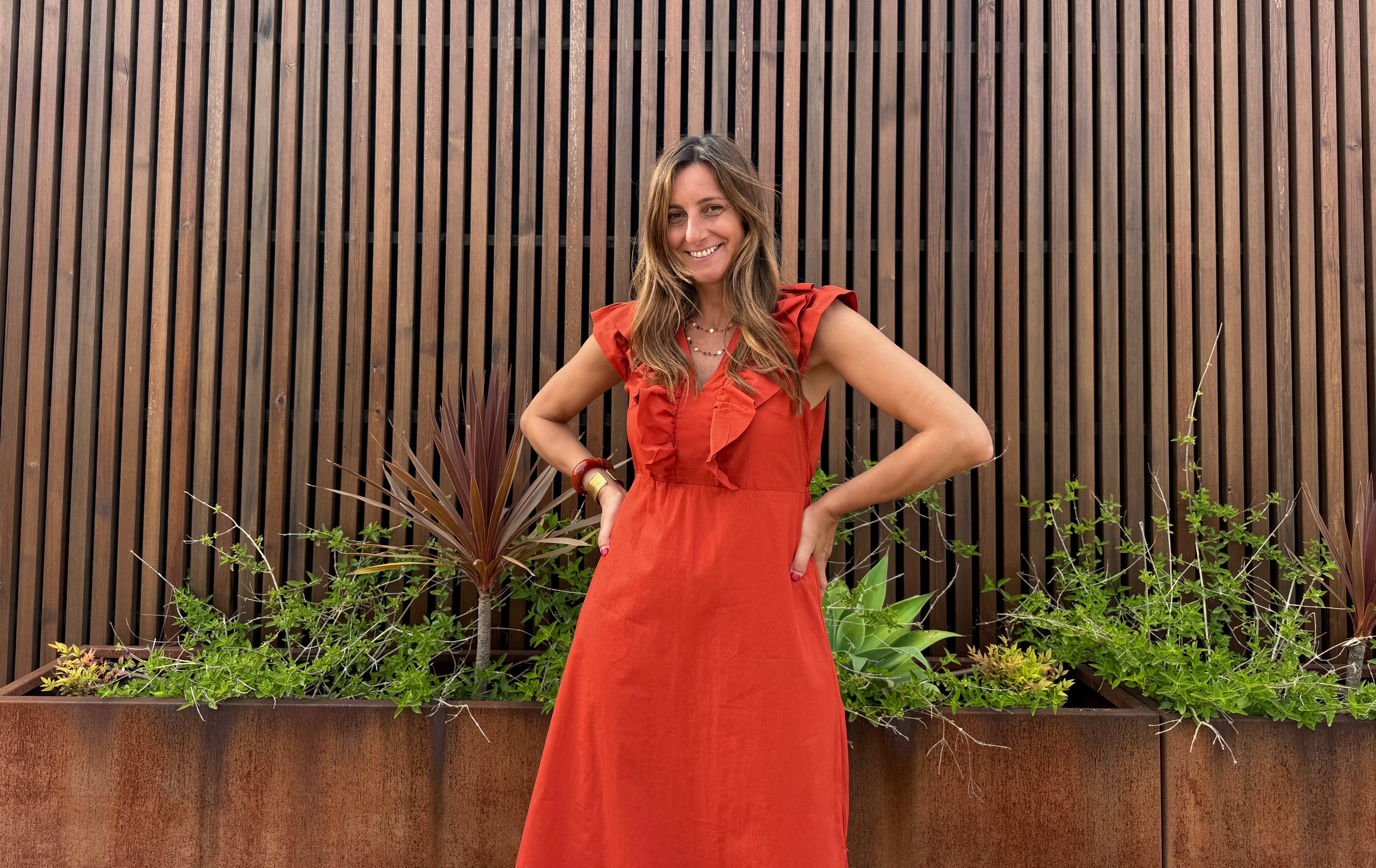 Vestido Babados laranja