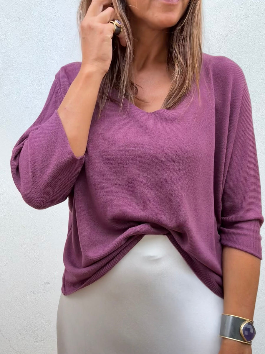Camisola Manga 3/4 Beringela