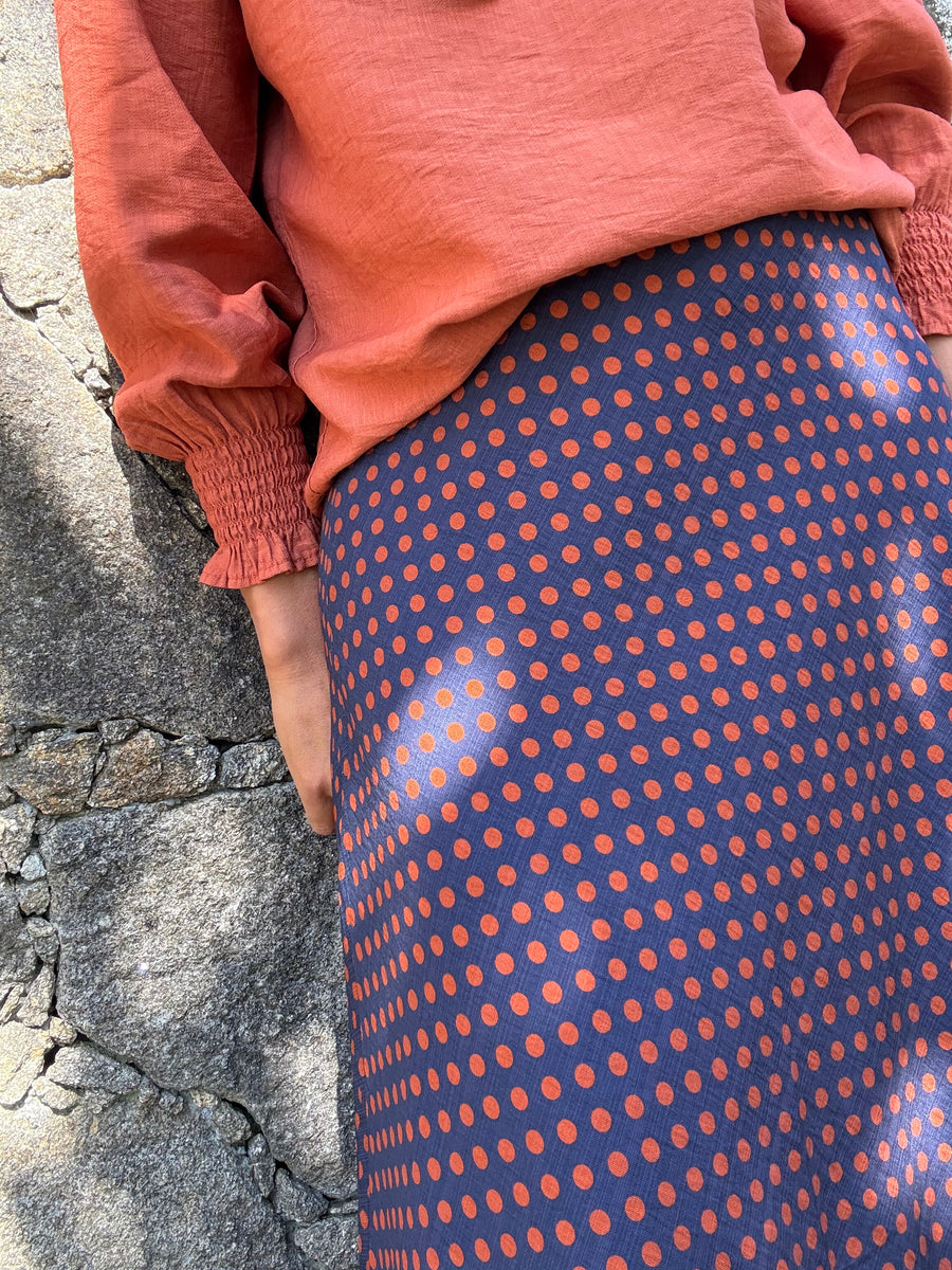 Saia Polka Azul