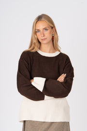 Camisola Bicolor castanho