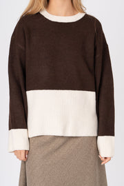 Camisola Bicolor castanho