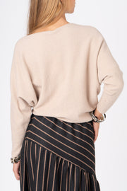 Camisola Reglan areia ref:cm90200