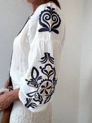 Blusa Folk Azul