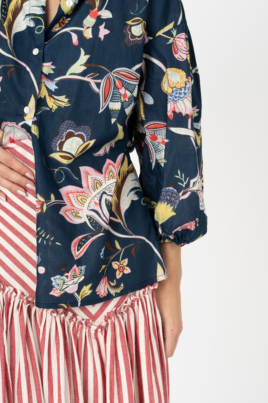 Blusa estampada azul