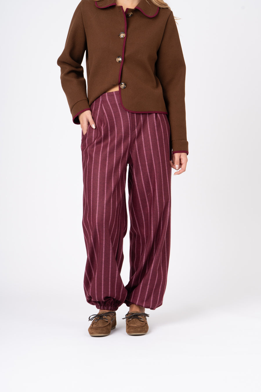 Calça Riscas beringela ref:cal35243