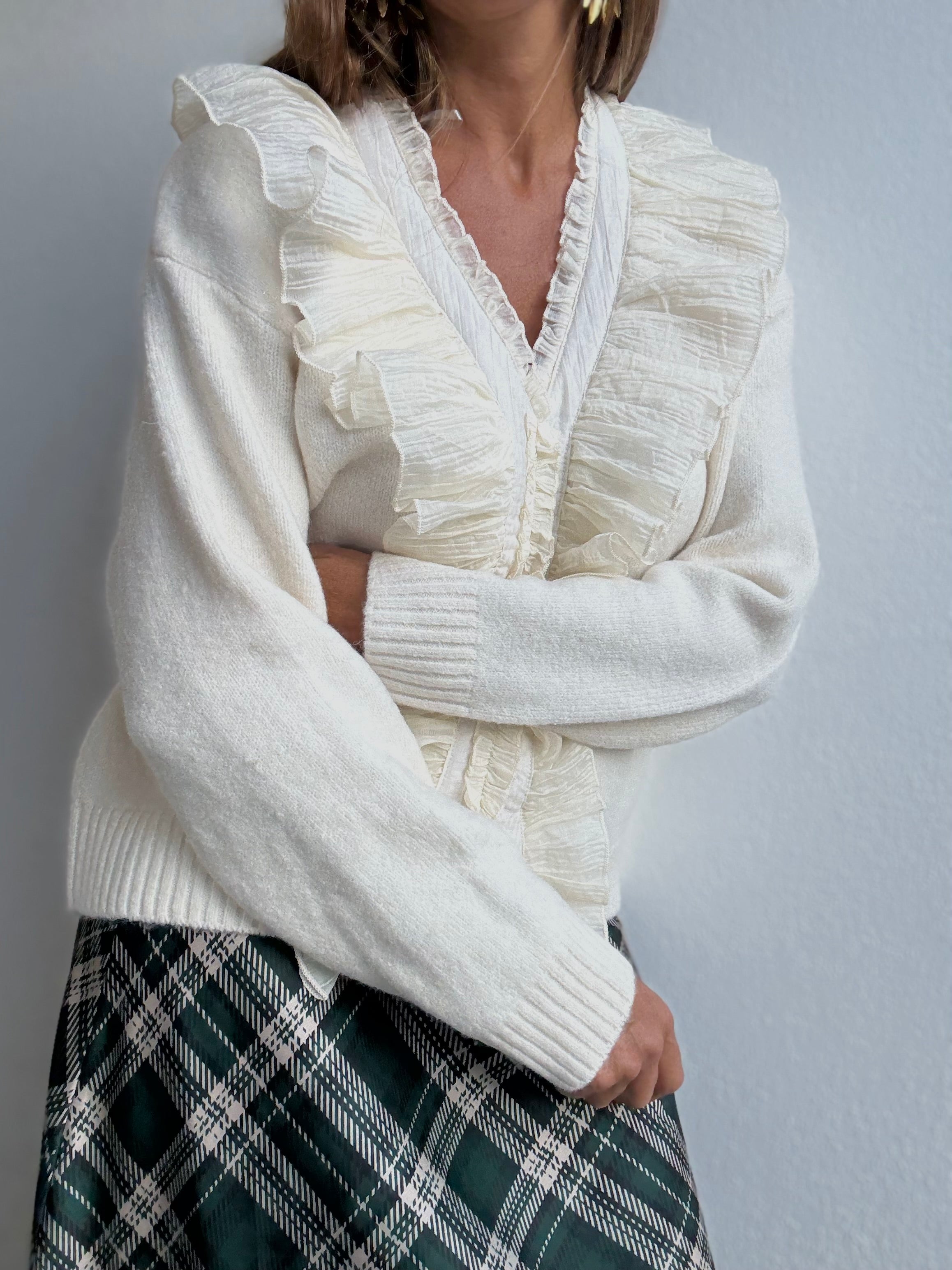 Camisola Volantes Branco