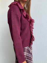Camisola Volantes Vinho