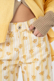 Calças Capri Floral amarelo