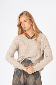 Camisola Tricot areia  ref: 6677