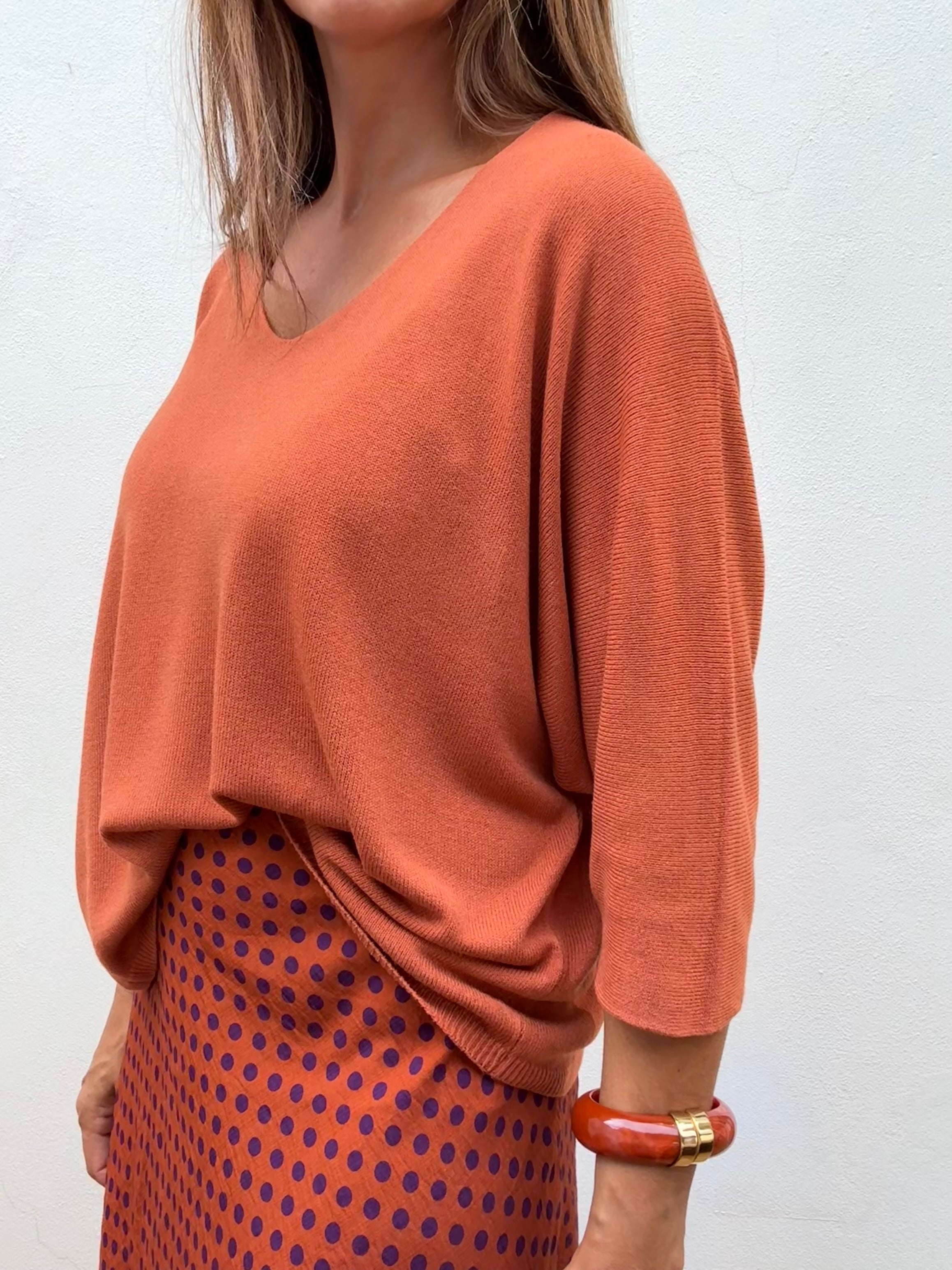 Camisola Manga 3/4 Laranja