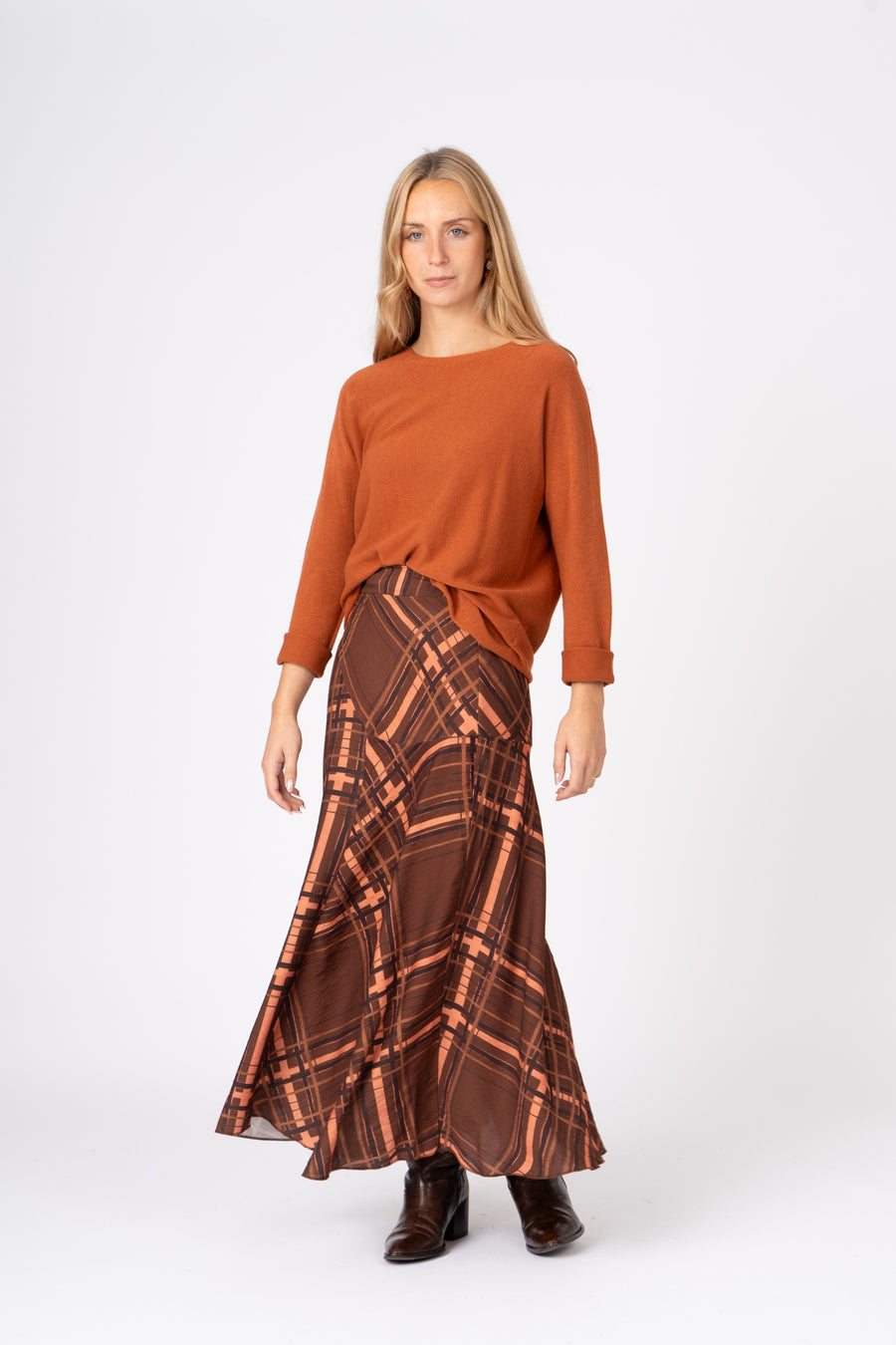 Saia Xadrez Fluída Verde