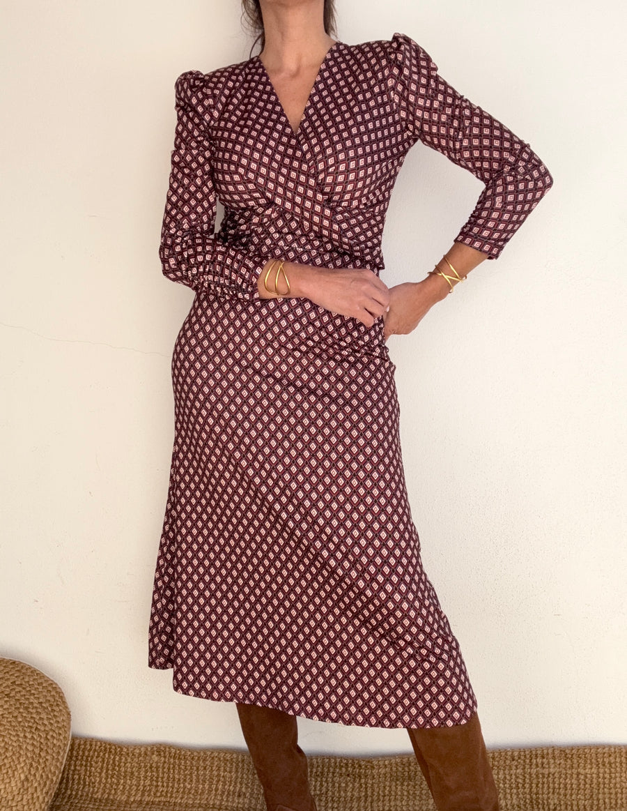 Vestido malha fria vinho