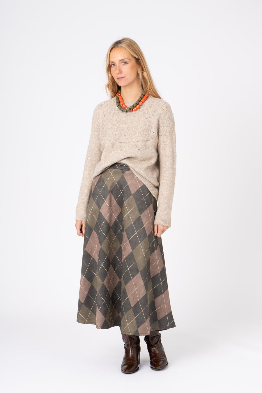 Camisola Tricot areia  ref: 6677