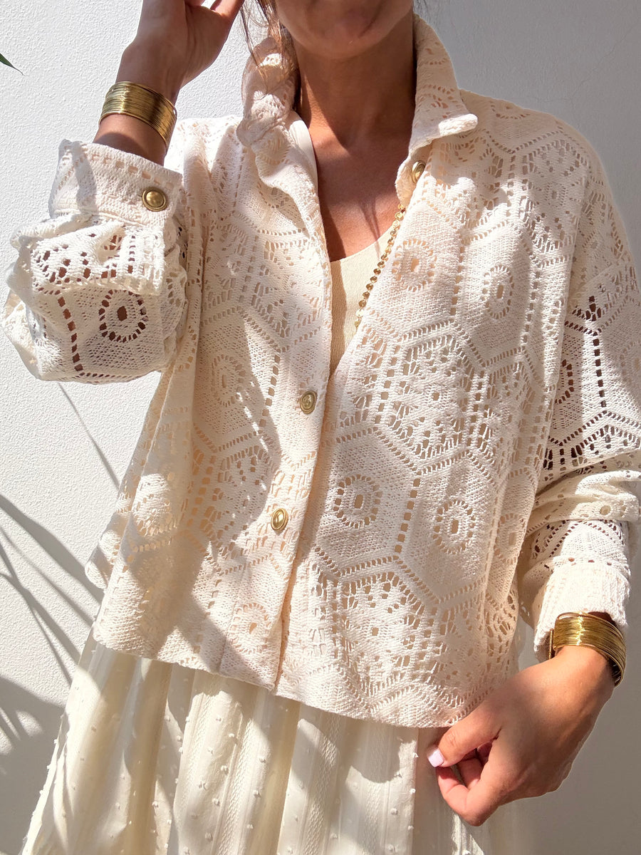 blusa de encaje