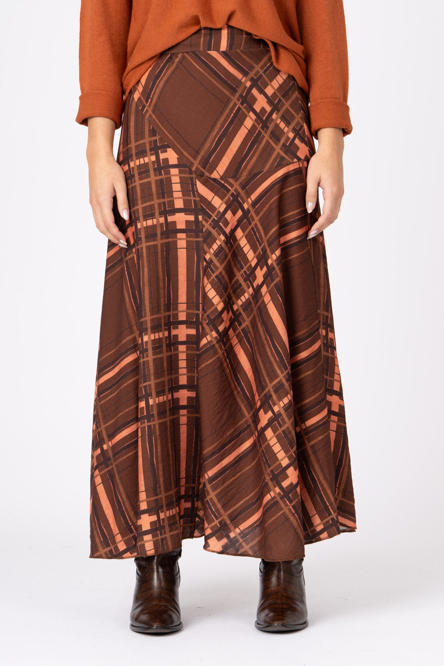 Saia Xadrez Fluída Verde