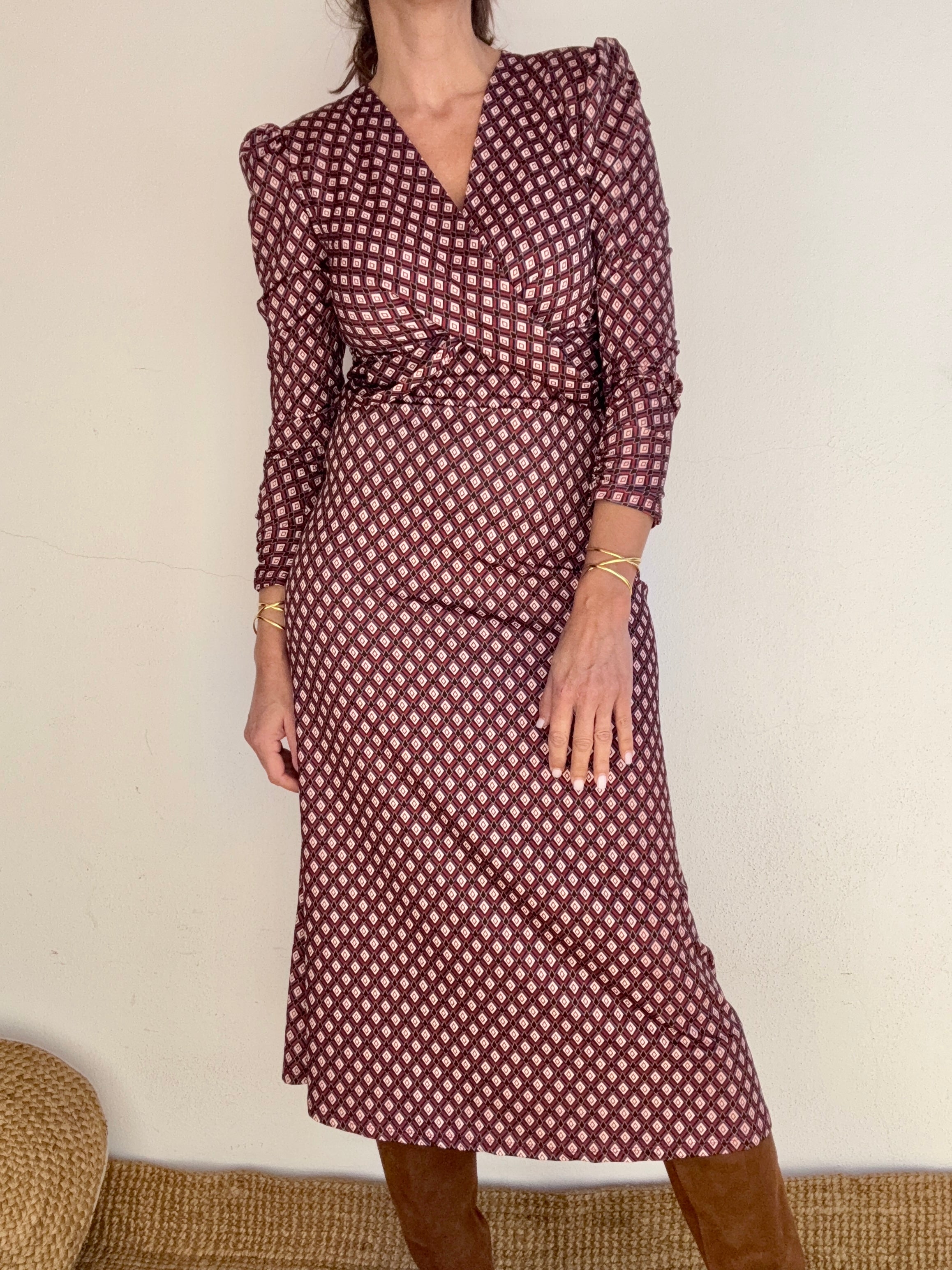 Vestido malha fria vinho