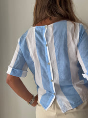 Blusa riscas azul