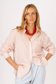 Camisa riscas salmão