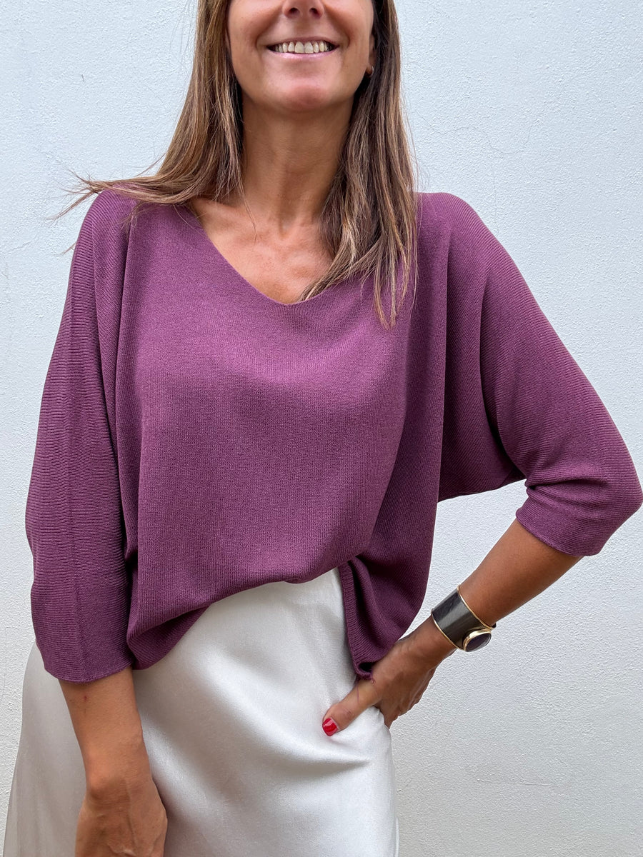 Camisola Manga 3/4 Beringela