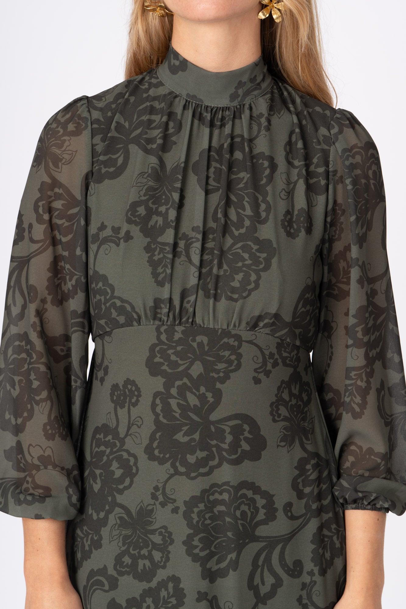 Vestido Flor verde -40%