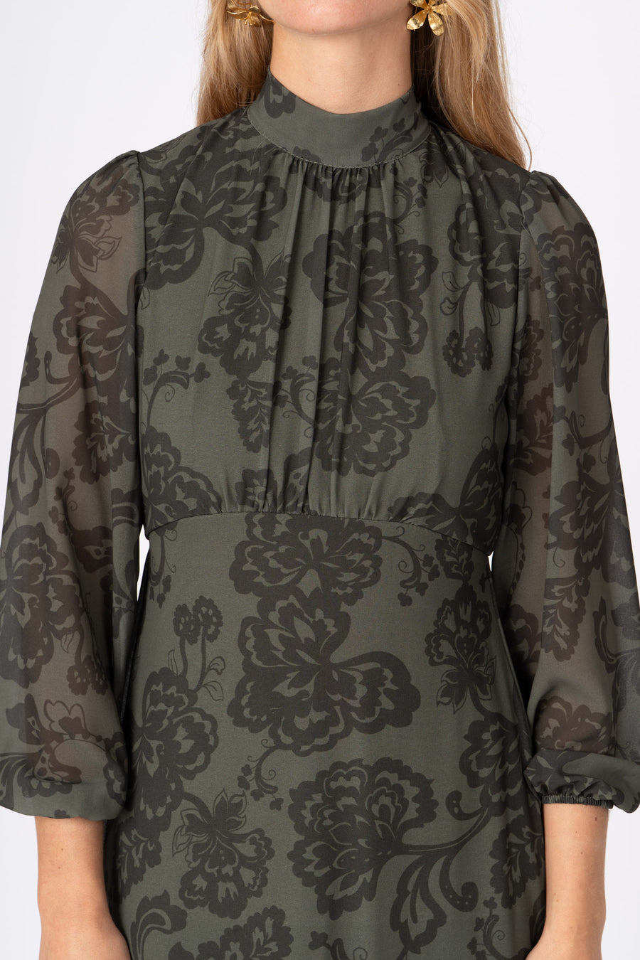 Vestido Flor verde -40%