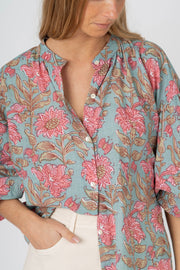 Blusa estampado verde água