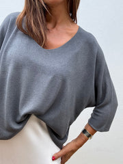Camisola Manga 3/4 Cinzento