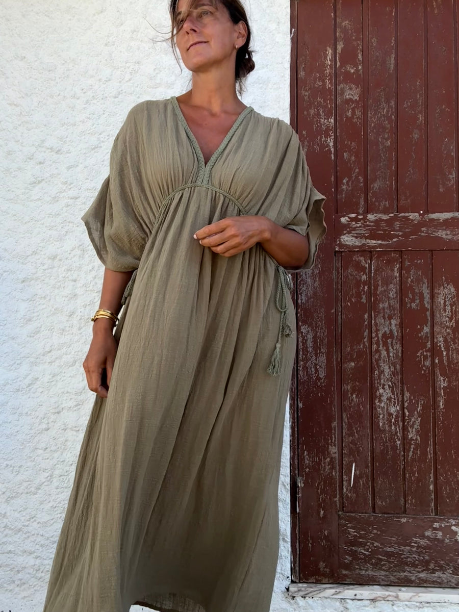 Kaftan Trança Caqui