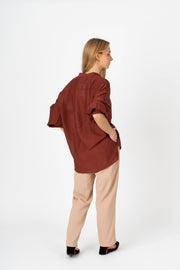 Camisa oversized terracota