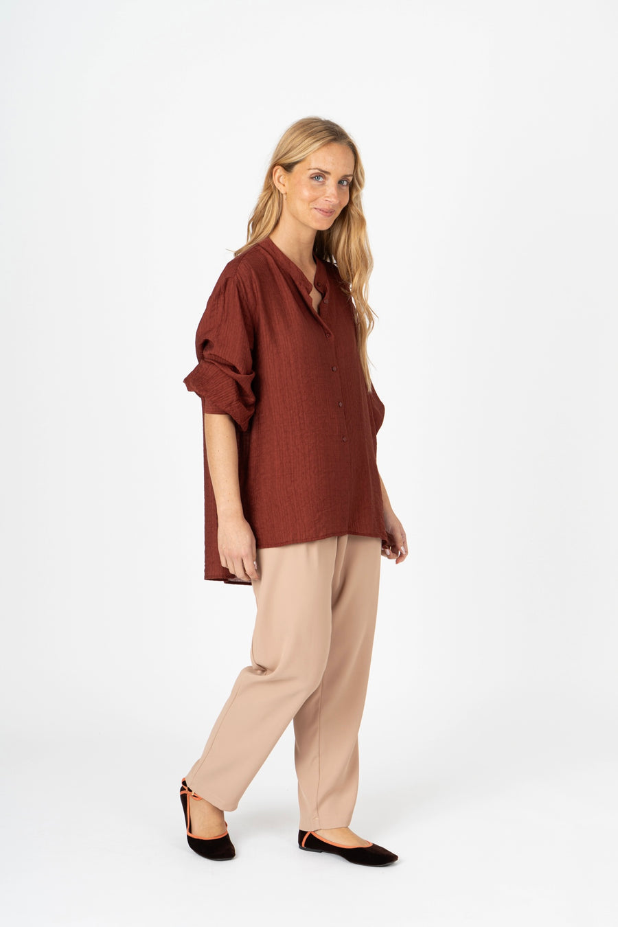 Camisa oversized terracota