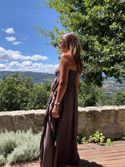 Vestido Zahara castanho