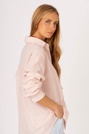 Camisa riscas salmão