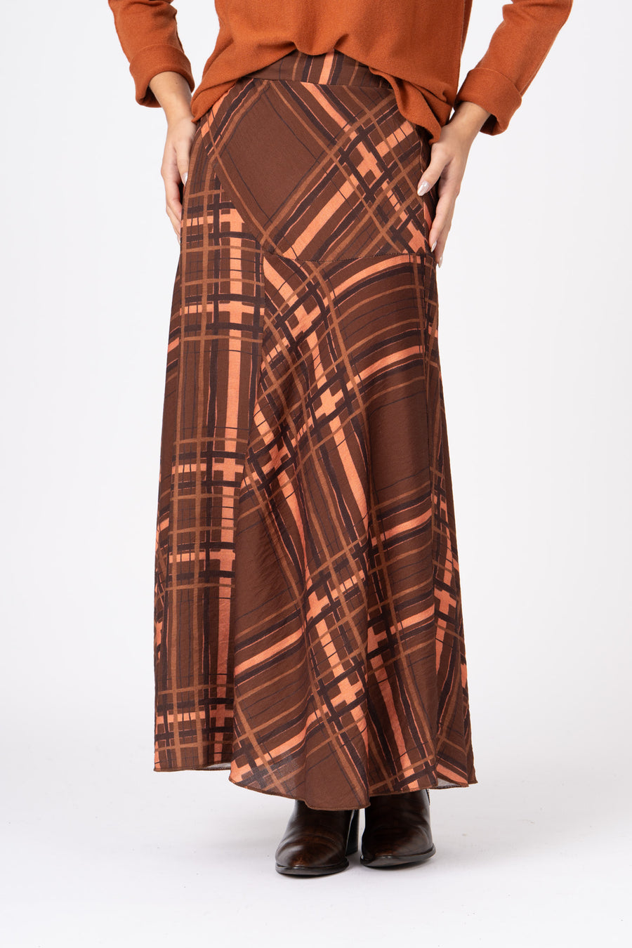 Saia Xadrez Fluída Verde