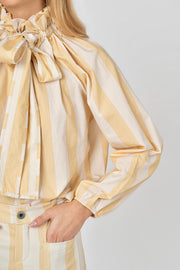 Blusa Listrada Amarelo com Laço