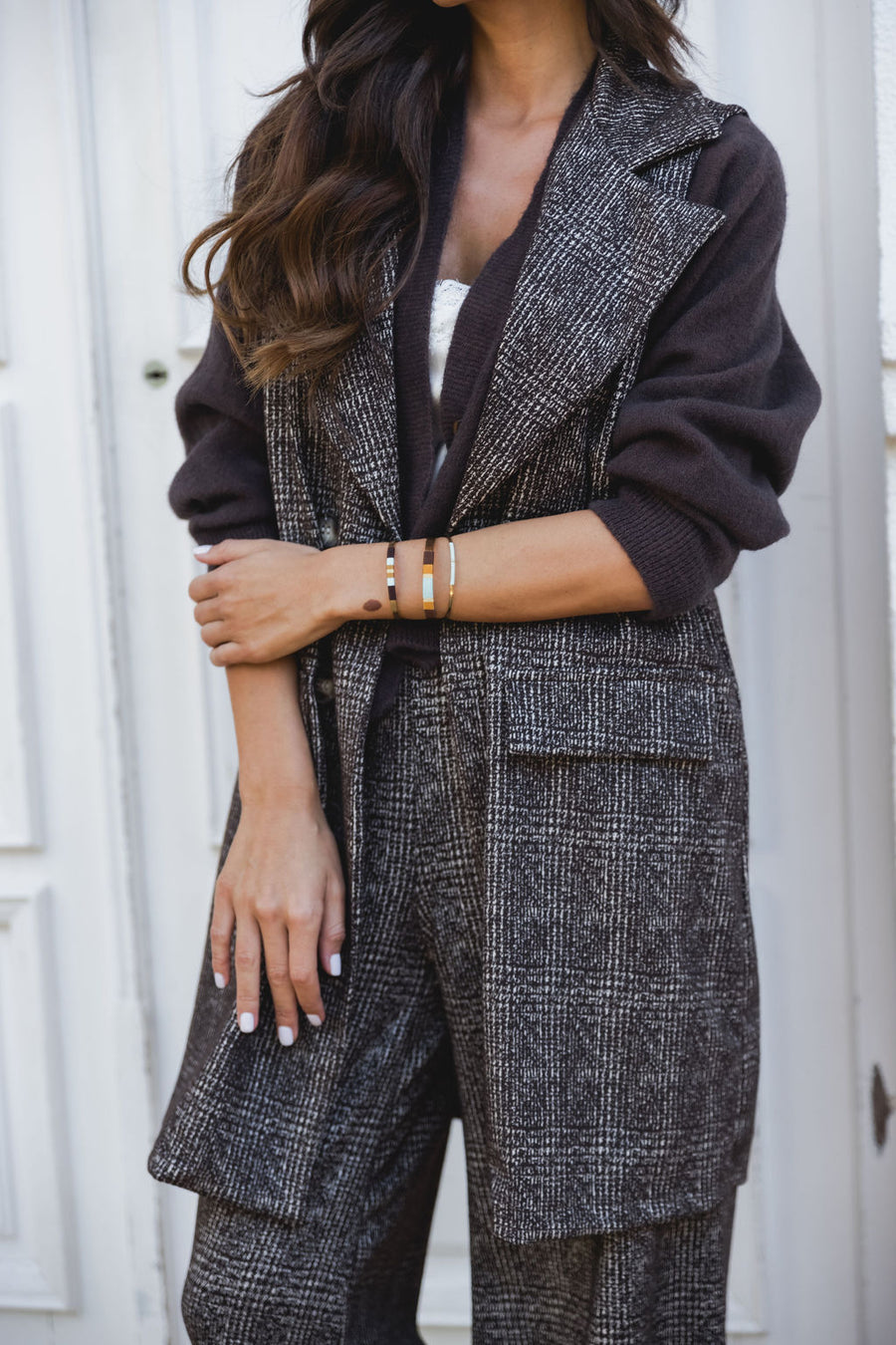 CONJUNTO TWEED CASTANHO