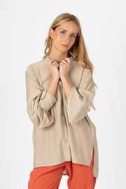 Camisa oversized beje