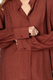 Camisa oversized terracota