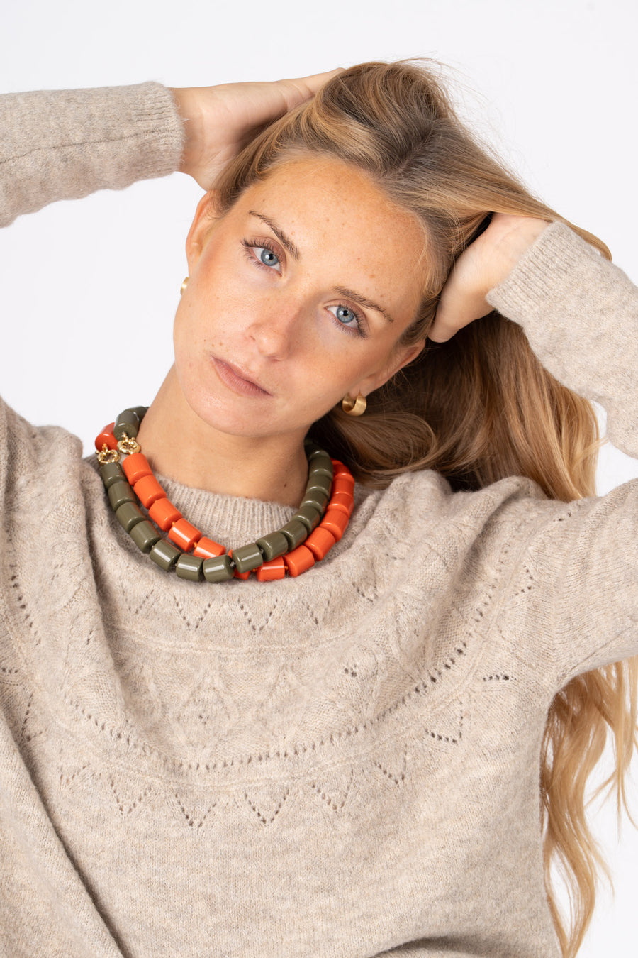 Camisola Tricot areia  ref: 6677