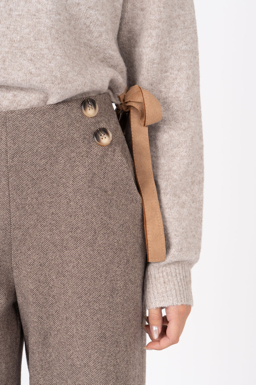 Calças Espinha Camel ref:30131