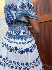 Vestido Folk Azul
