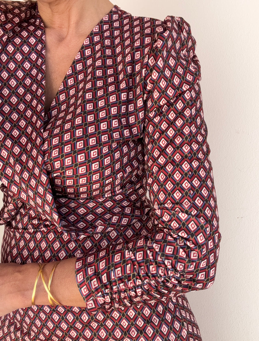 Vestido malha fria vinho