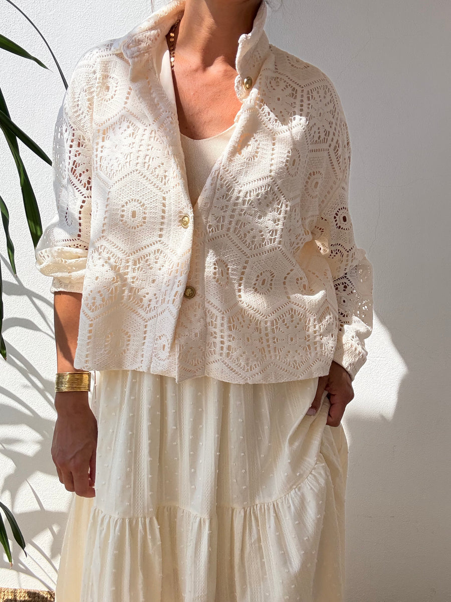 blusa de encaje