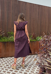 Vestido Babados ameixa