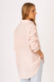 Camisa riscas salmão