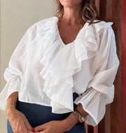 Blusa Folhos Branca