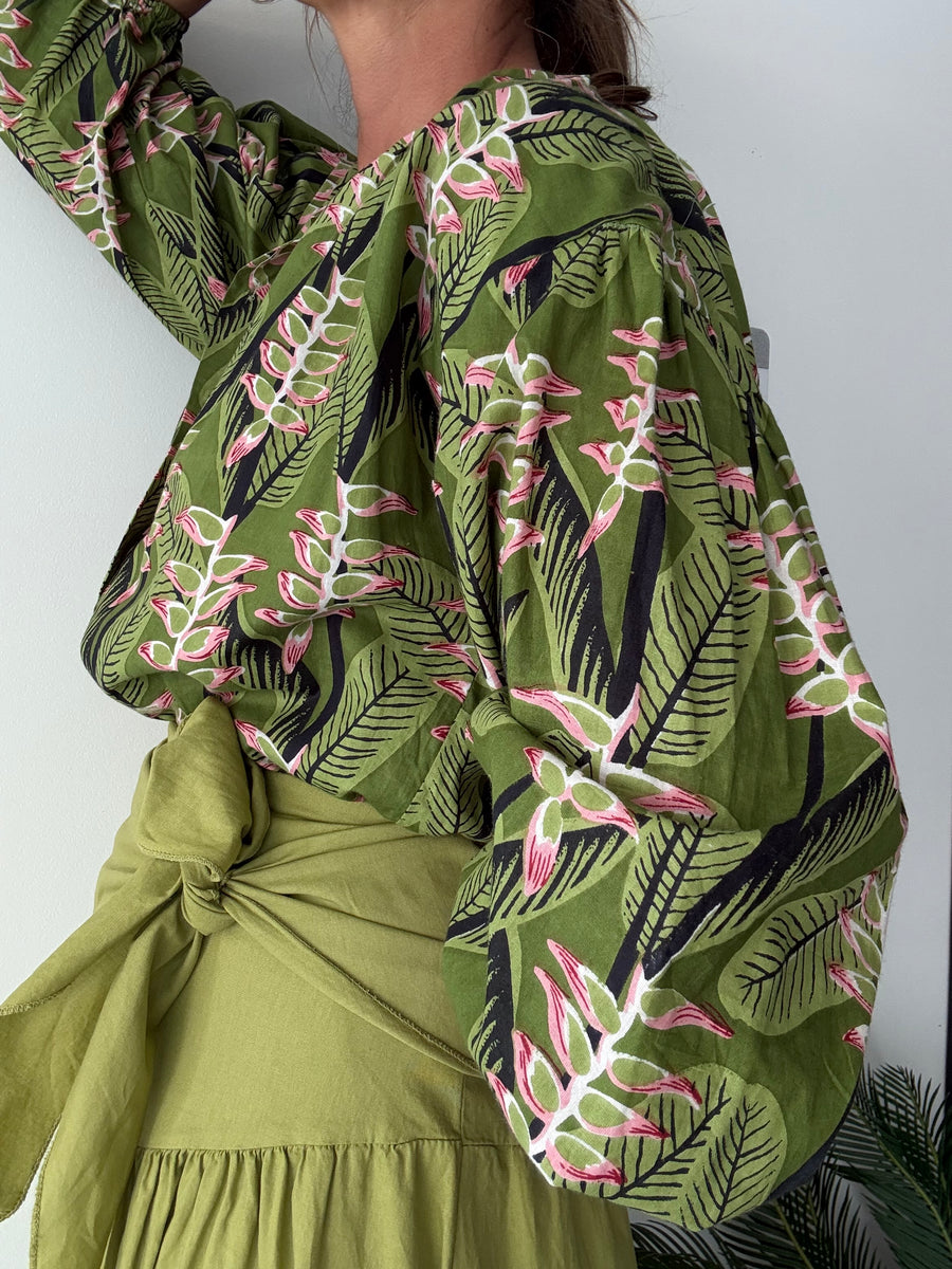 Blusa Estampada Verde
